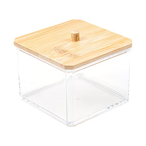 Greyoe Boite Coton Tige, Boîte Rangement pour Cotons ou Cosmétiques, vec Couvercl, pour Salon, Chambre Coucher, Salle de Bain, Transparent