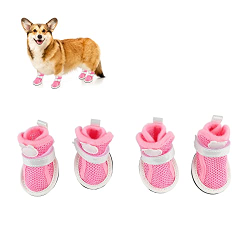 Sapatos de Malha para Cães Pequenos, Sapatos da Moda para Cachorros, Fecho de Leve e Solas Flexíveis