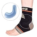 Thx4 Copper Infused Compression Ankle Brace, Silicone Ankle Sleeve Support, Pain Relief from Plantar Fasciitis, Achilles Tendonitis- Reduce Foot Swelling & Prevent Ankle Injuries (Small)