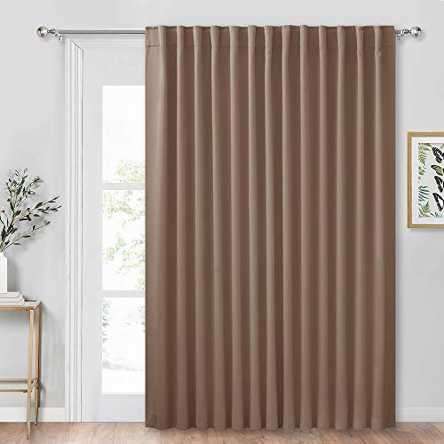 RYB HOME Wide Large Sliding Door Curtains Blackout Energy Smart Thermal Insulated Blind