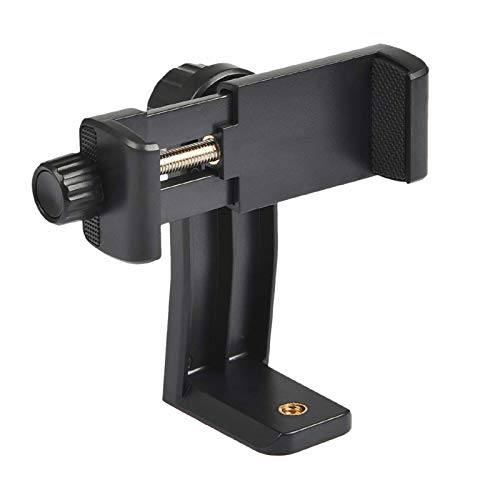SYGY Phone Tripod Mount Adapter, Universal Metal 360 Rotation Smartphone Holder, Heavy Duty Cell Phone Bracket, Compatible with iPhone, Android, Selfie Stick Camera, Cellphone Attachment Clip Clamp