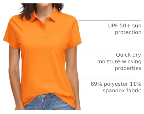 Image of TACVASEN Women's Golf Polo Shirts Short Sleeve UPF 50+ Sun Protection Golf Shirts for Women Quick Dry Collared Polos