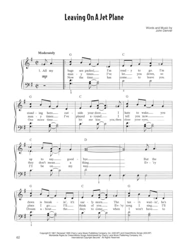 The Best of John Denver - Easy Piano, Vocal and Guitar Chords | Classic Folk and Soft Rock Songbook | Beginner Friendly Sheet Music with 18 Songs Including Take Me Home Country Roads - Image 6