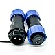 Anschlussstecker Luftfahrtstecker SP21 IP68 2 polig, SP21 Serie 2 Pin weiblicher Stecker und männliche Buchse wasserdichte Inline Stoßverbinder für Außenlampen verwendet