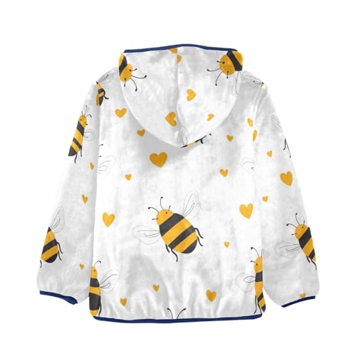 Bee and Heart Girls Fleece Jacket Girls Fall Jacket Girls Zip Up Hoodie Girls Sherpa Jacket 2-10T2