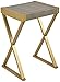 Sands Point Modern Gold Metal Rectangular Accent Table 16" x 14" Textured Gray Wood Tabletop X-Frame Legs for Living Room Bedroom Bedside Entryway Home House Balcony Office - 55 Downing Street