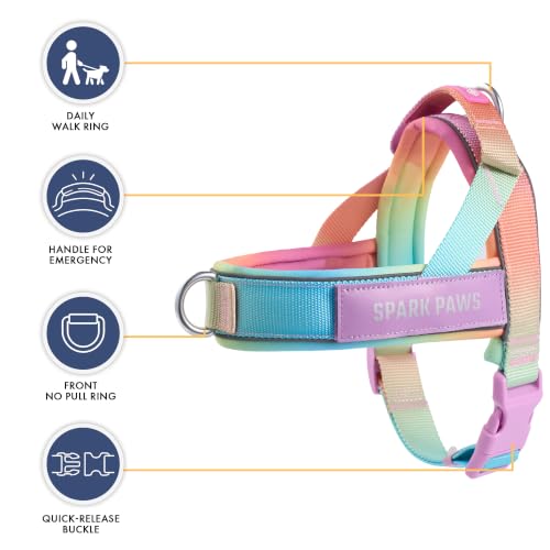 Image of Spark Paws No Pull Front Clip Dog Harness - Easy On, Padded and Lightweight | Two Clips, On in Seconds, Chest Bearing, Australian Style, No Throat Pressure, for Small Medium and Large Breeds