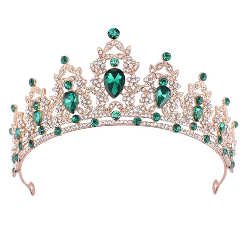 DRESHOW Couronne d'anniversaire pour Femmes Tiare de Cristal pour Filles Accessoires de Cheveux Tiare de Mariage Couronne de Princesse Pailletée Serre-tête...