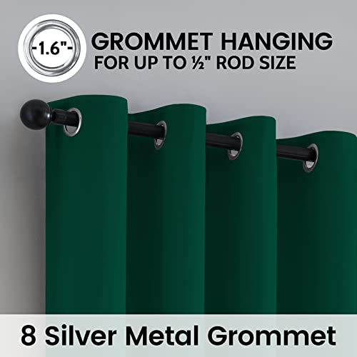 Image of SimpleHome Dark Green 100% Blackout Curtains Room Darkening Living Room 96