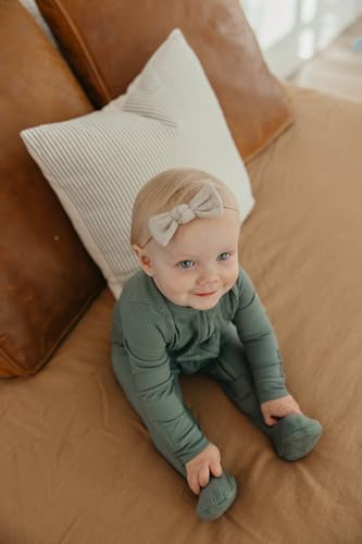 Image of Copper Pearl Baby Zip-Up Footie Pajamas - Soft Stretchy Sleep and Play Footies for Boys and Girls