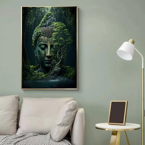 Peinture sur toile Bouddha vintage déco nature salon 40x60cm sans cadre