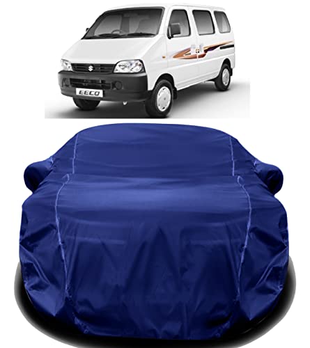 Image of AUCTIMO Maruti Suzuki Eeco Car Cover Waterproof and Sun Proof with Triple Stitched Fully Elastic Ultra Surface Body Protection for All Models (Navy Look)