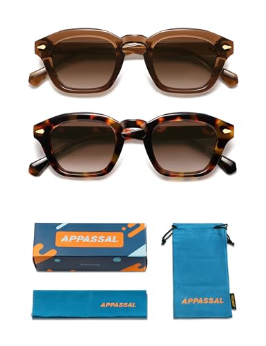 Image of Appassal Small Retro Square Sunglasses for Women Mens Rectangle Sunnies AP3680