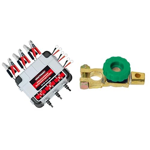 Bundle aus Dino KRAFTPAKET, 6A (3x2A) 6V/12V Erhaltungsladegerät/Intelligentes und voll-automatisches Ladungserhaltungsgerät und Batterie Trennschalter Poltrenner für Oldtimer, Auto, Boot, Motorrad