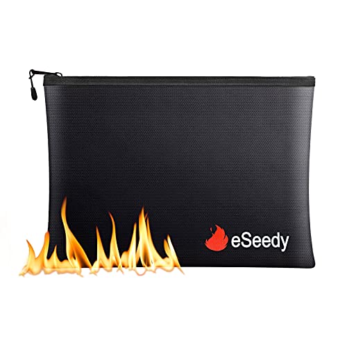 Fireproof Document Bag Safe Waterproof Pouch 13.7”x 9.4” Storage Pouch with Zipper for Money Cash Documents File Passport Important Items