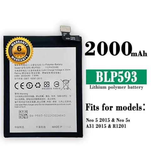 Image of Original BLP593 Battery for Oppo Neo 5 1201, R831L Battery with 6 Warranty (T284)