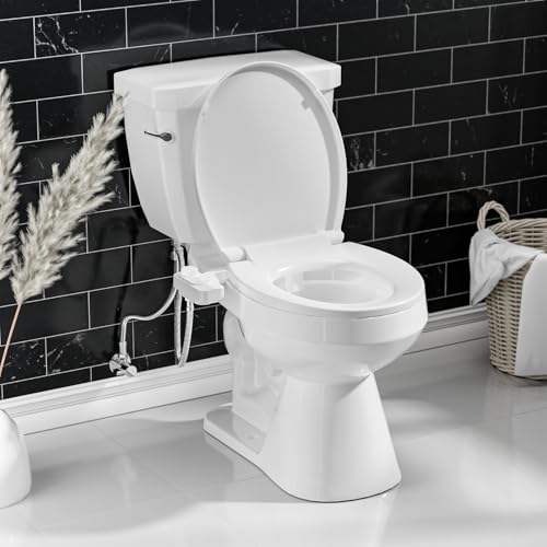 Image of SAMODRA Non-Electric Bidet Attachment for Toilet - Self-Cleaning Dual Nozzle (Frontal & Rear Wash), Adjustable Water Pressure, Fits Most Toilets, Easy Installation (Classic White)