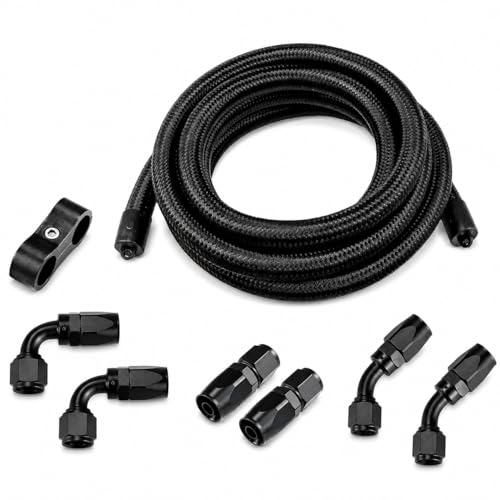 AN10 CPE nylon braided fuel hose kit, 10ft with swivel ends