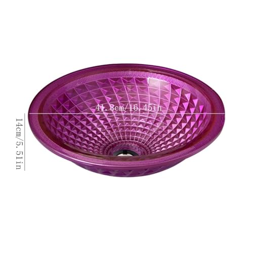 Lavabo redondo de vidrio templado para baño moderno y sobreencimera 3