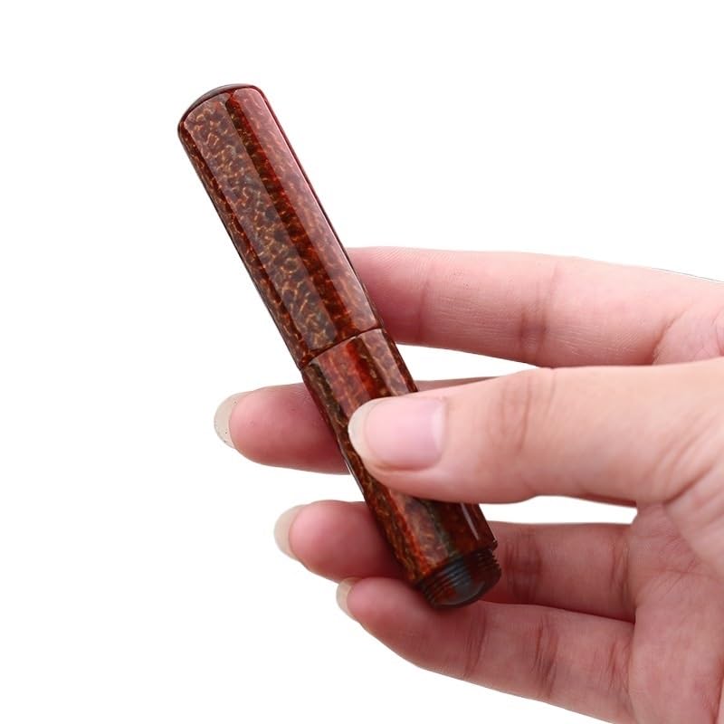 Mini stylo plume portable de paume en résine vert et blanc, coffret cadeau de bureau élégant