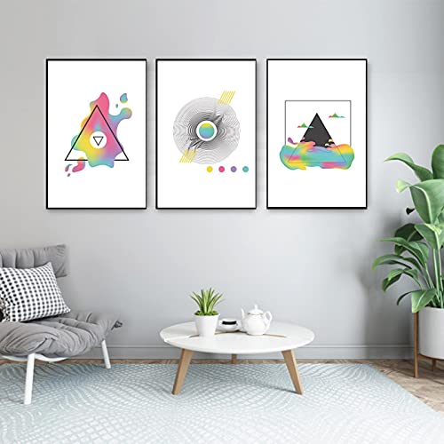 Affiche art mural nordique et toile géométrique abstraite 60x90cm x3 sans cadre pour salon