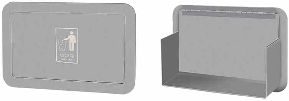 Cupboard Bins for Kitchen Bin Lid, Embedded Push Cover, Stainless Steel Built-In Countertop Trash Can Waste Lid, Balance Flap Cover Restroom,Silver b