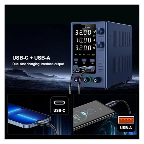 Alimentation CC réglable 62V 5A EPS6205 avec mémoire et charge Type-C - 5