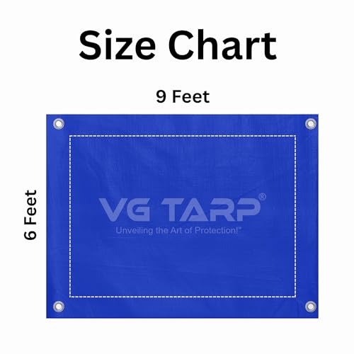 Image of 250 GSM HDPE Tarpaulin 6 X 9 Feet I Heavy-Duty Waterproof Non-Filler Sheet for Car Parking Shed, Tin Shed, Bike Cover, Outdoor Rainproof Tent, Garden, (Blue)