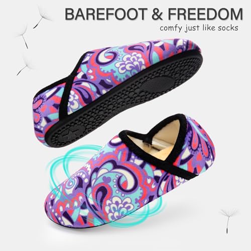 Image of ATHMILE House Slippers for Women Men Indoor Barefoot House Shoes Soft Socks | Furry Slip on Cozy Comfy Flexible Machine Washable Home Bedroom Travel Hospital Yoga Gifts for Mom Grandma