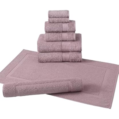 XFZJCHAP Badezimmerhandtuch aus Baumwolle, schnell trocknendes Badetuch, quadratisches Handtuch, Badematte, 8er-Set – Bild 4