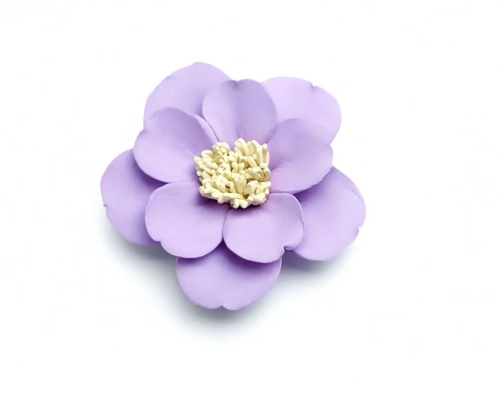 Image of Ceramic Flower Wall Art Decor, Artificial Flower Wall Sculpture,Handmade Ceramic Flowers for Home,Hallway,Living Room, Kitchen,Bathroom (Purple,Osmanthus, 2.76 inch)