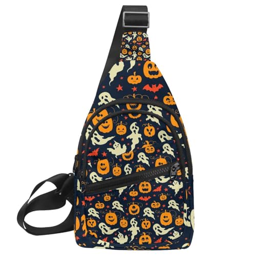 Bolso bandolera impermeable con diseño abstracto, bolsa de pecho compacta y cómoda