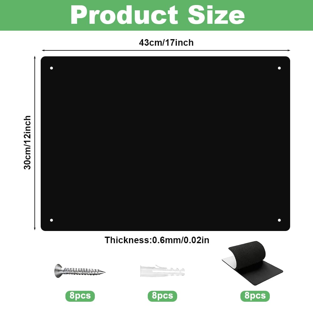 Wxeadu 2 Pack Magnetic Board for Wall, 43x30cm Metal Magnet Board, Magnetic Board for Fridge Magnets, Stainless Steel Magnetic Notice Board to Display Notes, Photos, Spice Jars, Suits for Home Office - Image 2