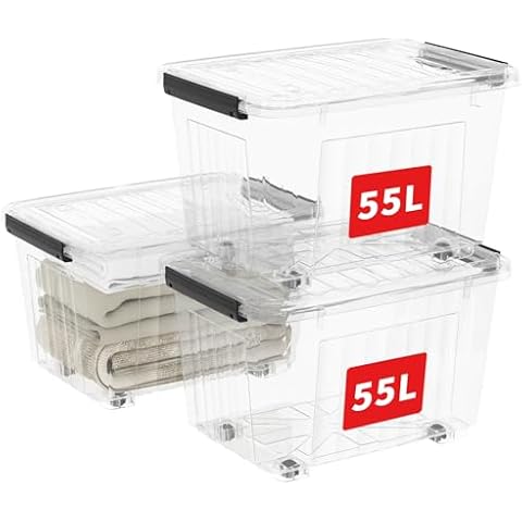 Cetomo 55L Storage Boxes with Wheels Cover