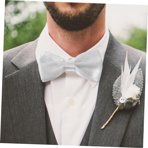 Kit de fajín y moño con pañuelo blanco para hombre miniatura 4