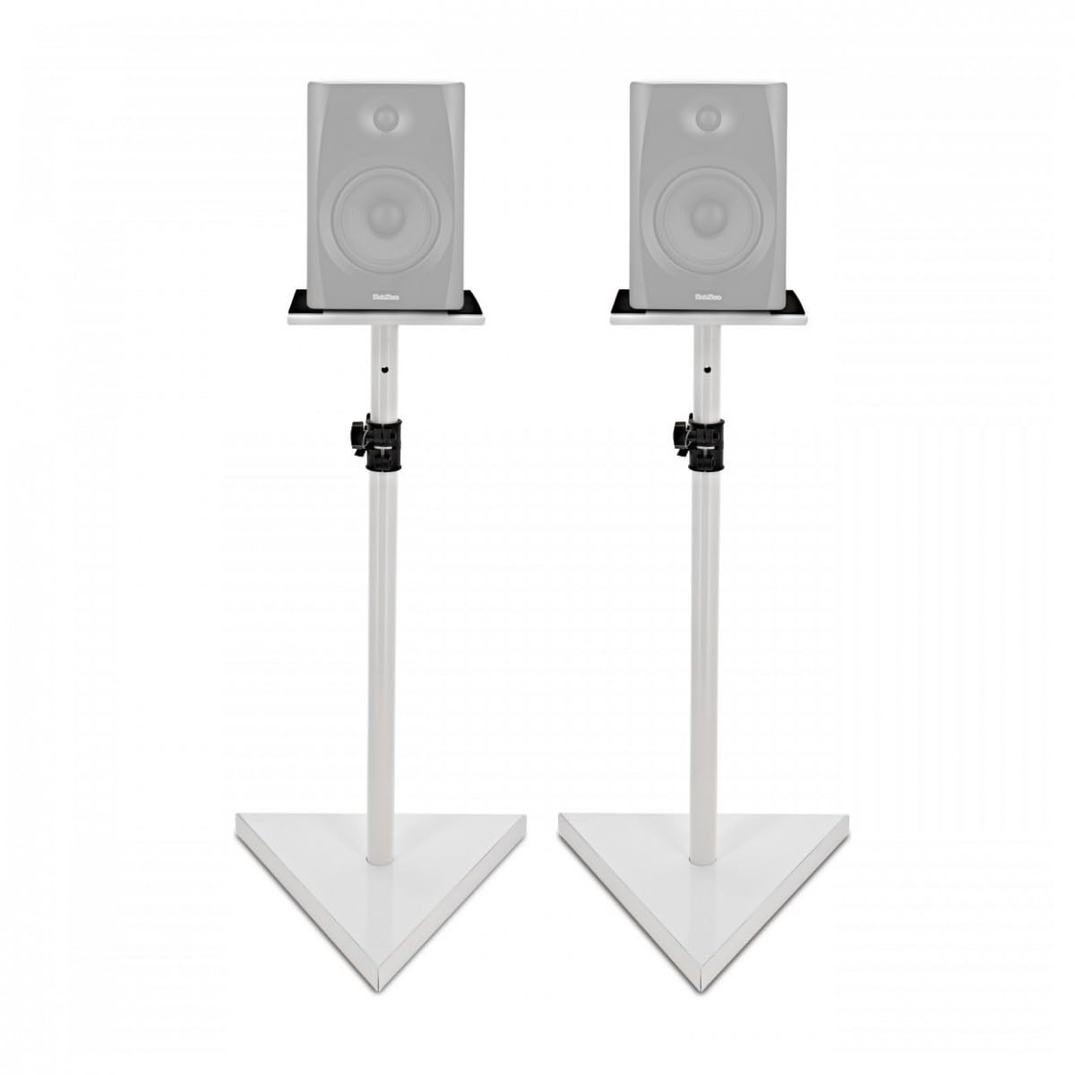 Gear4music Supporti Per Monitor Da Studio - Altezza Regolabile Bianco Supporto Monitor Casse Audio