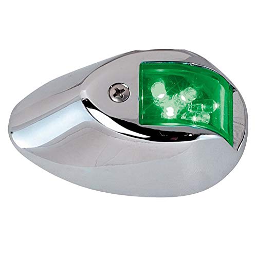 GZYF 12V GREEN side marker light Marine Boat Navigation Vertical Mount Side Lights Chrome Plated Housing