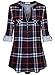 Siddhe Damen Einfarbig V-Ausschnitt Bluse Reißverschluss T-Shirt Oberteile Elegant 3/4 Ärmel Casual Longshirt, Schwarzes Plaid L