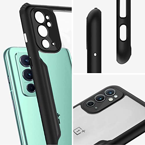 Image of Pikkme Oneplus 9RT 5G Back Cover | Crystal Clear Transparent Back | Ultra Hybrid | Full Camera Protection | Raised Edge | Bumper Back Case for Oneplus 9RT 5G (Black)