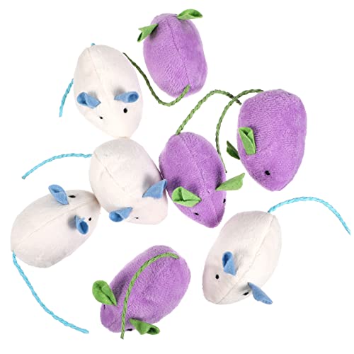ifundom 8pcs Realistic Mouse Cat Plush Teasing for Indoor Cats