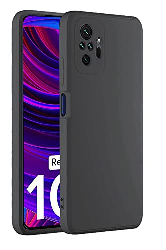 Image of Mobile Back Cover Case for Xiaomi Redmi Note 10 (4G) (Silicone Case|CameraProtection|Black SC1510)