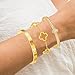 OSICAPEA Clover Bracelets for Women, Stainless Steel Four Leaf Clover Nail Bracelet, 18K Gold Plated Cubic Zirconia Stackable Bracelet, Lucky Love Cuff Bangle, Birthday Gift for Women