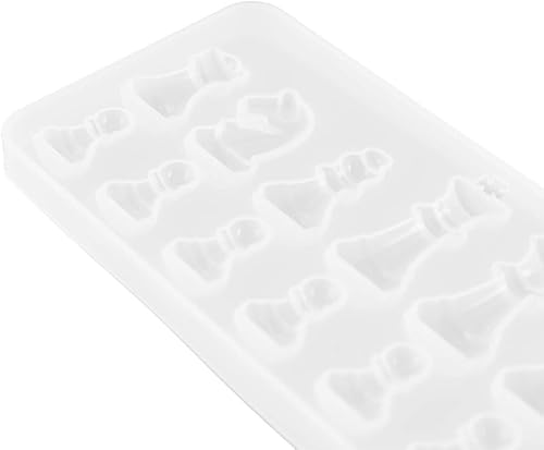 Miniatura 6 de EXCEART Molde de silicona de ajedrez epoxi 3D, piezas de ajedrez epoxi, molde de resina para manualidades, chocolate, caramelo, joyería, arte,