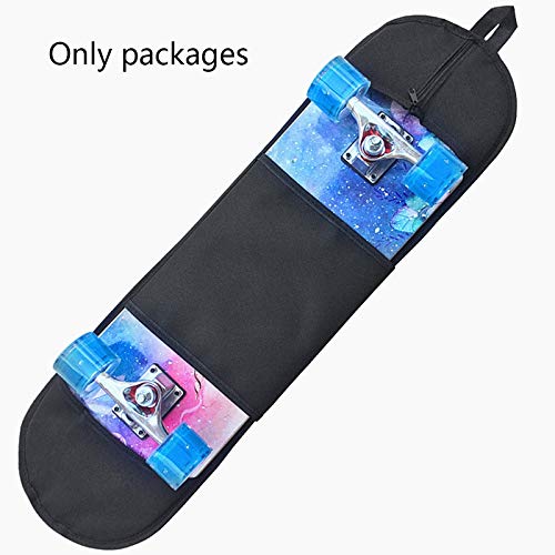 Kqcibz Travel Carry Bag Deck Protection Outdoor Zipper Skateboard Backpack Handle Adjustable Strap Shoulder Double Rocker, Black