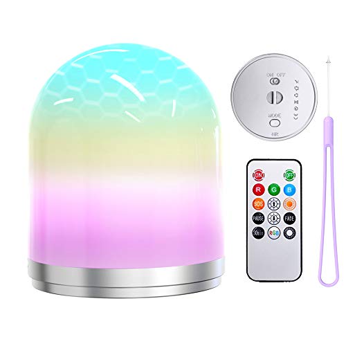 Preisvergleich Produktbild LED Nachttischlampe, RGB Farbwechsel USB Wiederaufladbare Batterie Dimmbar Tischlampen, Farbwechsel Akku Nachtlicht Nachttischlampe Schlafzimmer Wohnzimme, Augenfreundlich Nachtlicht für Baby Kinder