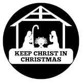 Black and White Nativity Magnet, Keep Christ in Christmas Magnetic Decal, Seasonal Car Accessory, 5 Inches