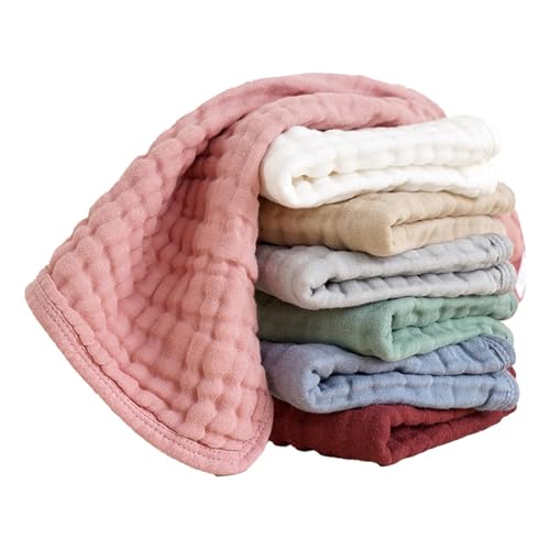 Paños de eructo para bebé, Paños de eructo de algodón suave de 6 capas | 7 piezas de Baberos cómodos para recién nacidos, niñas y niños.