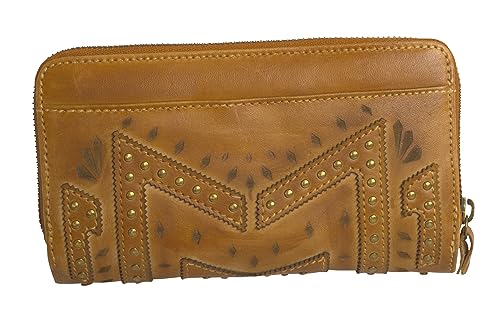 STS Ranchwear Women's Premium Full Grain Leather Wayfarer Chelsea Wallet with 8 Card Slots, Brown, 1 Zip Pocket3