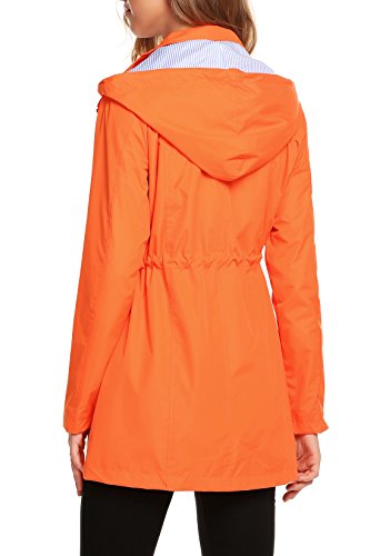 Zhenwei Womens Raincoat Lightweight Lining Hooded Waterproof Outdoor Zipper Rain Jacket thumb #4