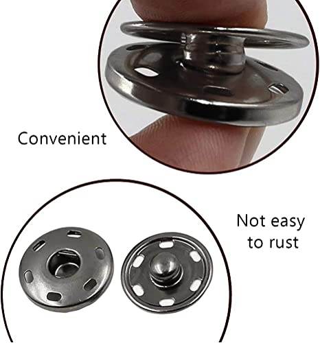 Image of Dreamlover 10mm Black Snap Fastener - Sew-on Press Buttons for Clothing, Art and Crafts - Spring Press Studs, Rust Proof Poppers (Pack of 120)